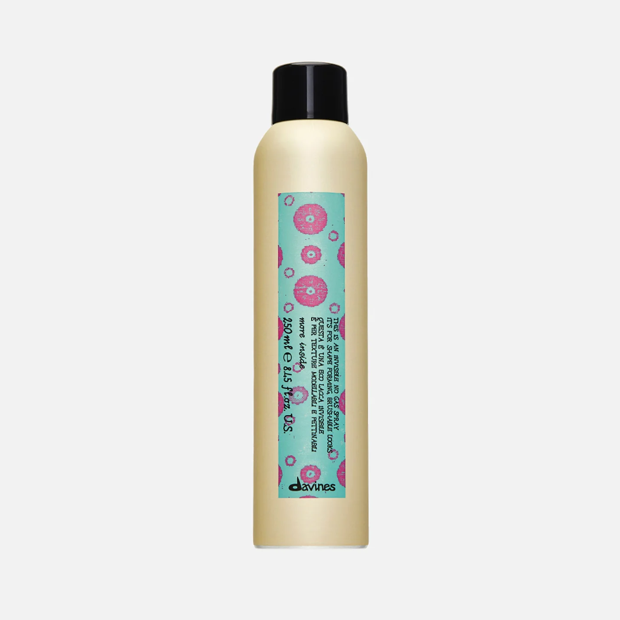 DAVINES MI INVISIBLE NO GAS SPRAY, лак без аэрозоля для формирования и моделирования, 250 мл