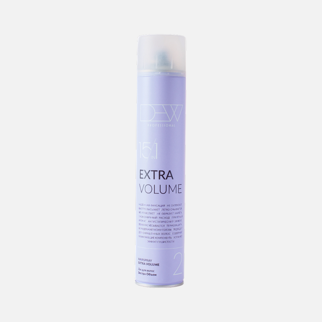 DEW PROFESSIONAL EXTRA VOLUME, аэрозольный лак для объема волос, 500 мл