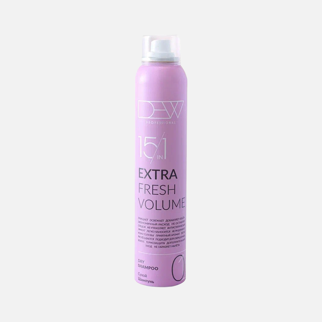 DEW PROFESSIONAL EXTRA FRESH VOLUME, сухой шампунь 15 в 1, 200мл