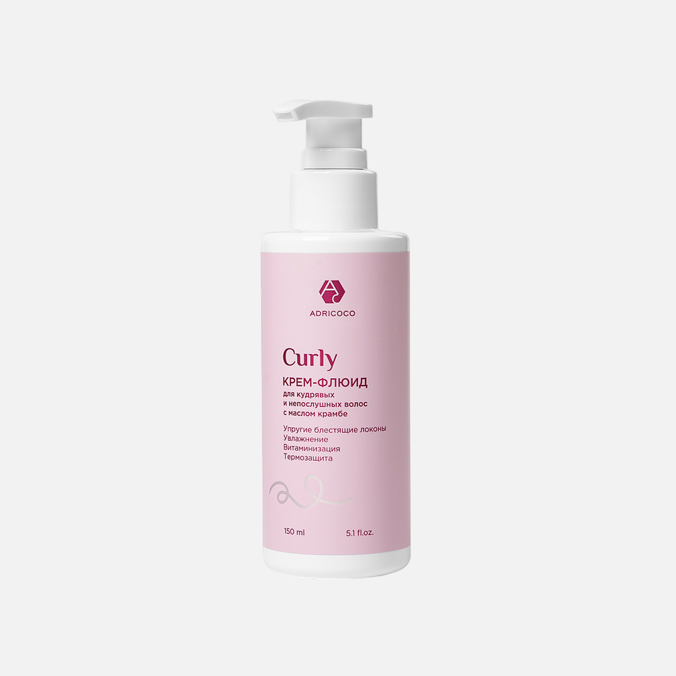 ADRICOCO CURLY, Крем флюид для волос несмываемый, с маслом крамбе, 150 мл