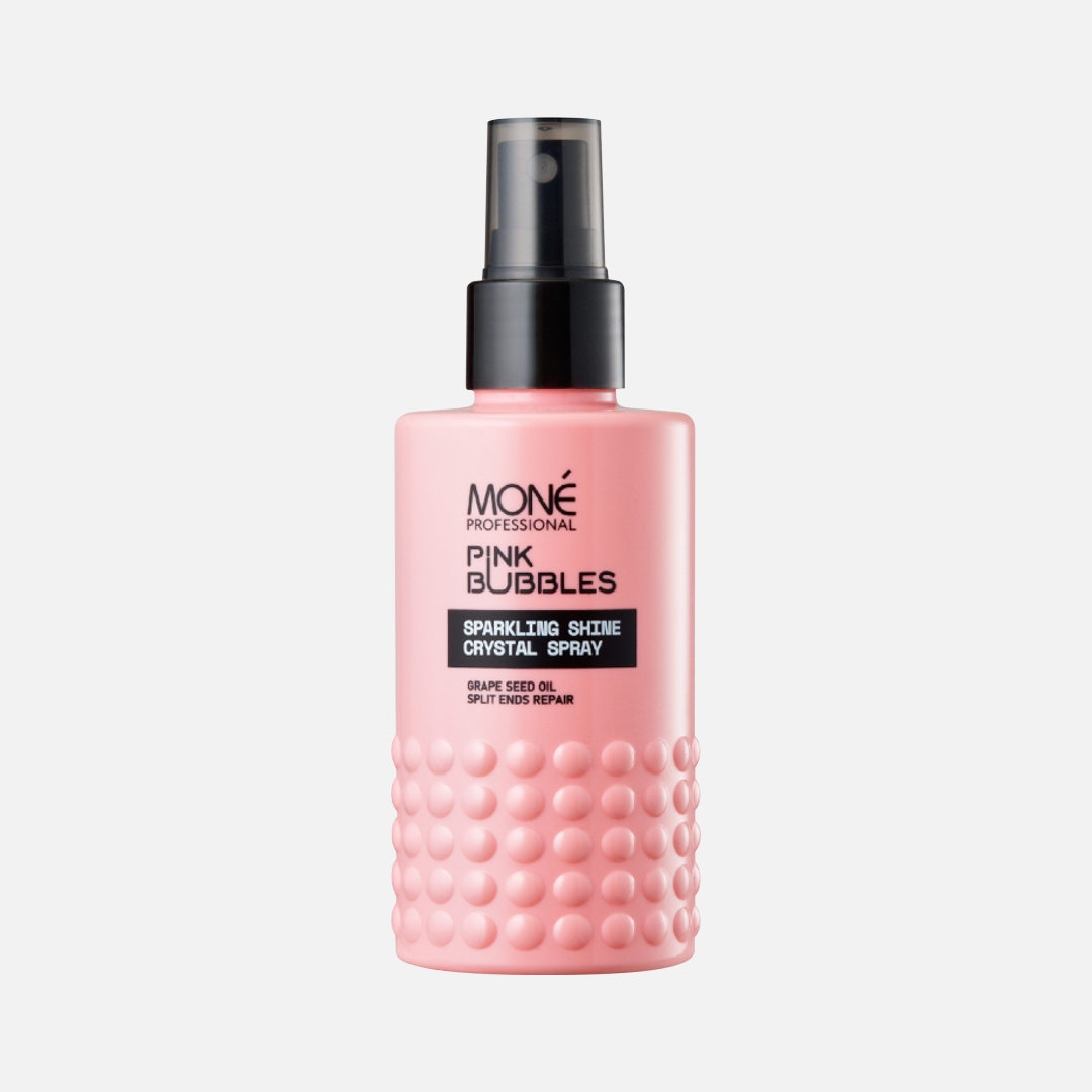 MONE PROFESSIONAL PINK BUBBLES SPARKLING SHINE CRYSTAL SPRAY, спрей блеск  для секущихся кончиков, 150 мл