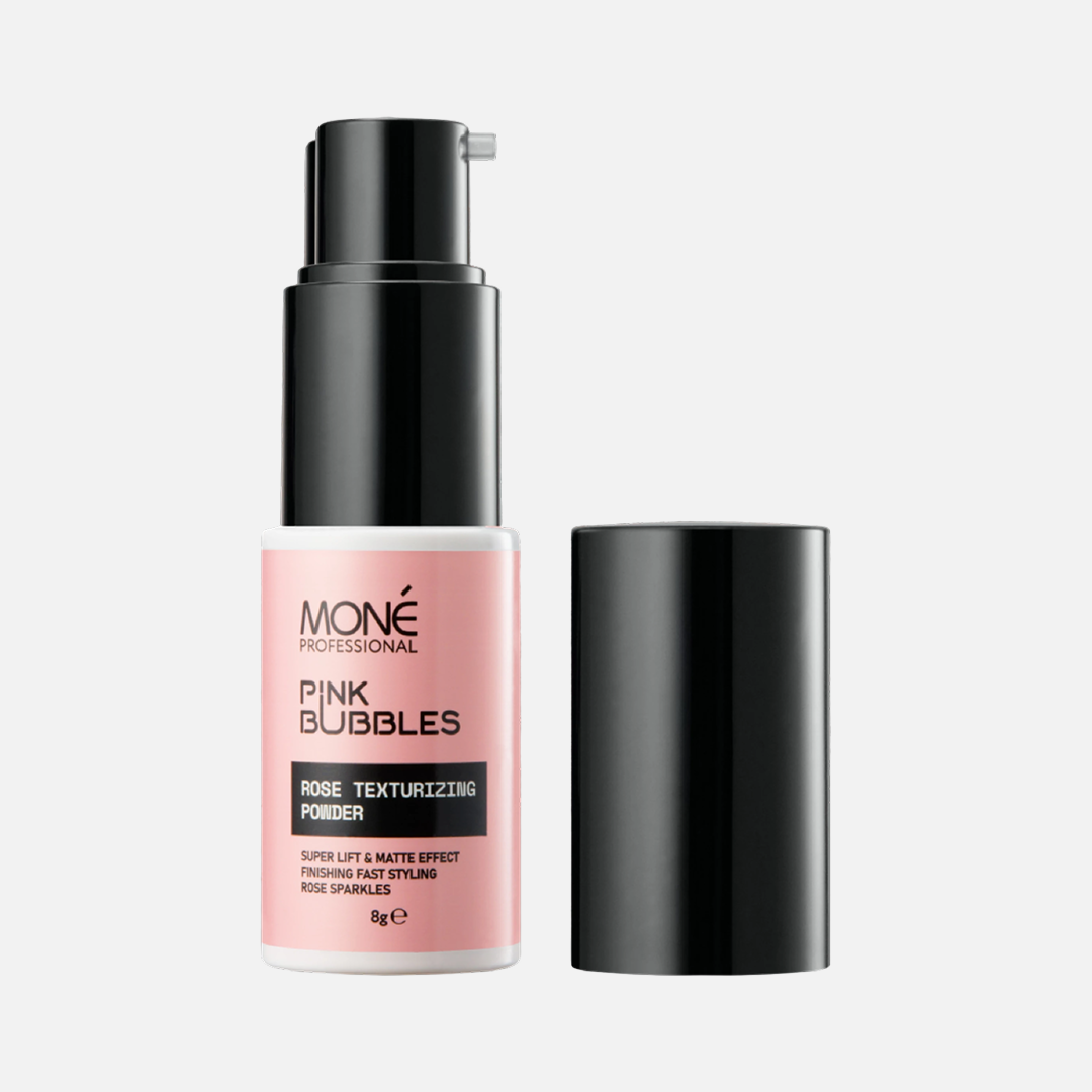 MONE PROFESSIONAL PINK BUBBLES ROSE TEXTURIZING POWDER , спрей-пудра с сияющими частичками для объема, 8 г