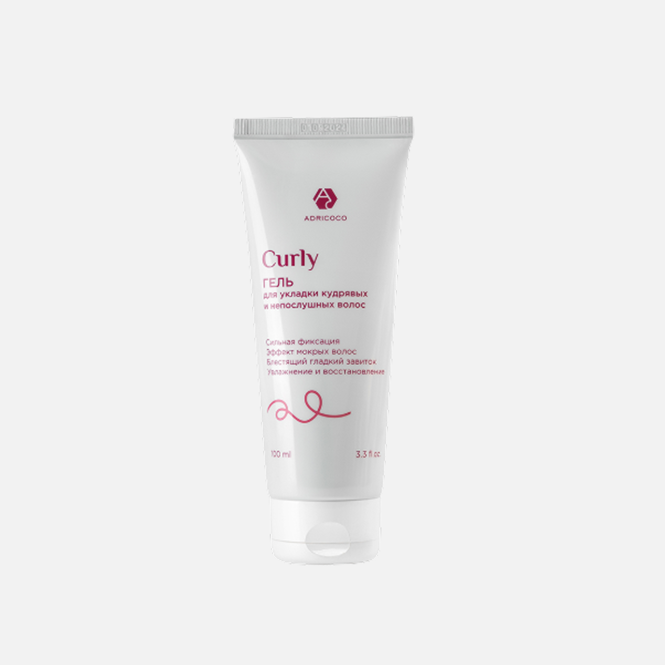 ADRICOCO CURLY, Восстанавливающий  гель для укладки с эффектом мокрых волос сильная фиксация, 100 мл