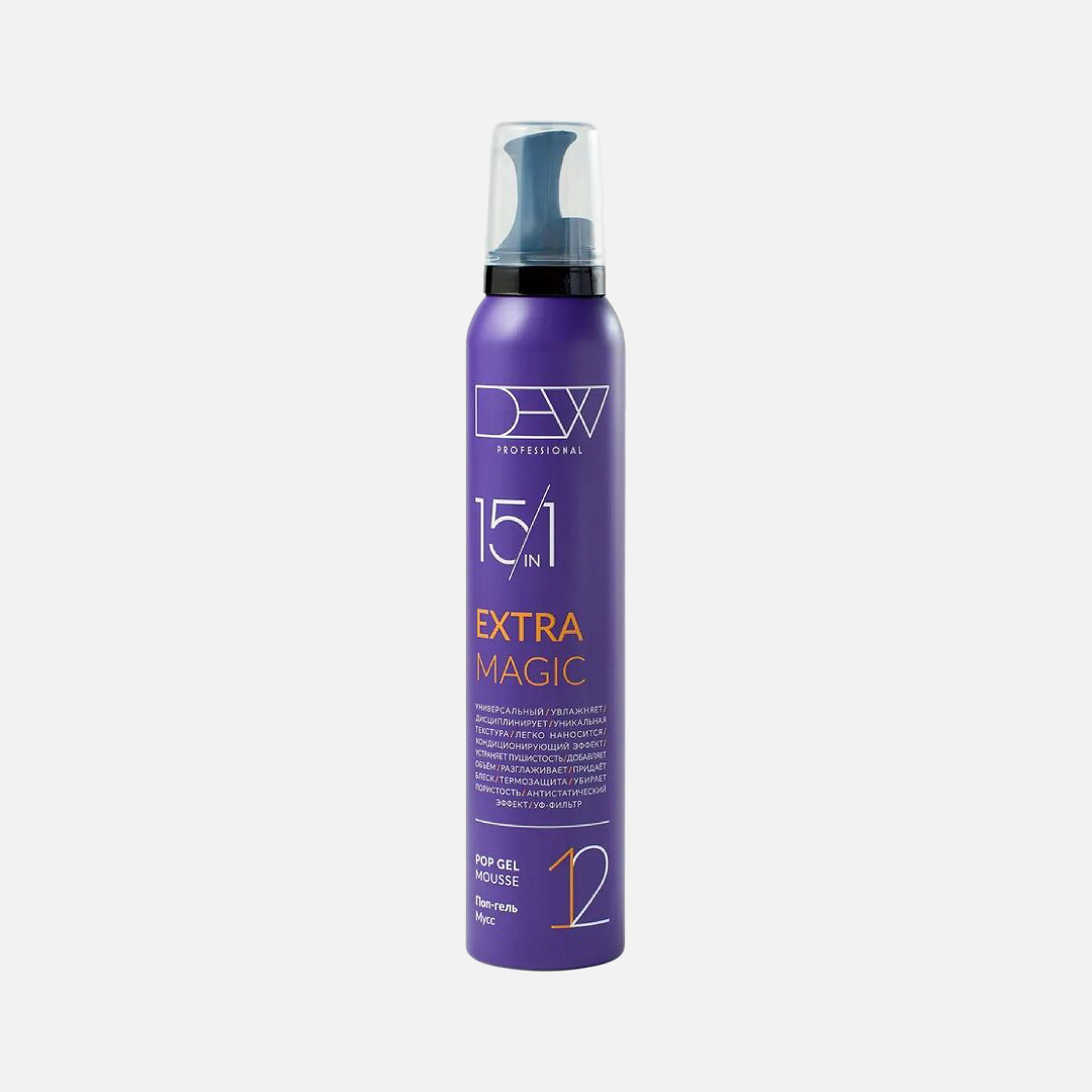 DEW PROFESSIONAL 15в1 EXTRA MAGIC, поп гель-мусс универсальный моделирующий, 200 мл