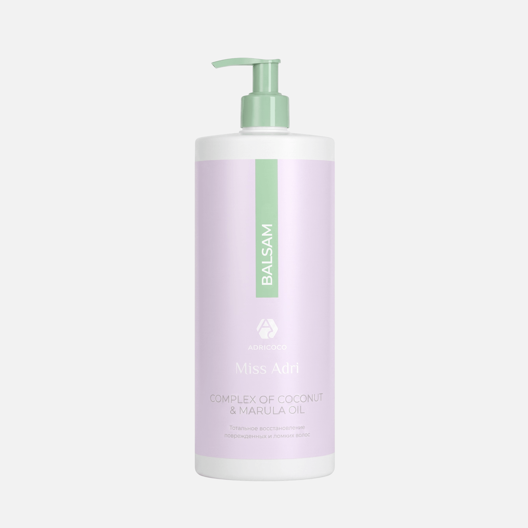 ADRICOCO MISS ADRI COMPLEX OF COCONUT & MARULA OIL, восстанавливающий бальзам для волос, 1000мл