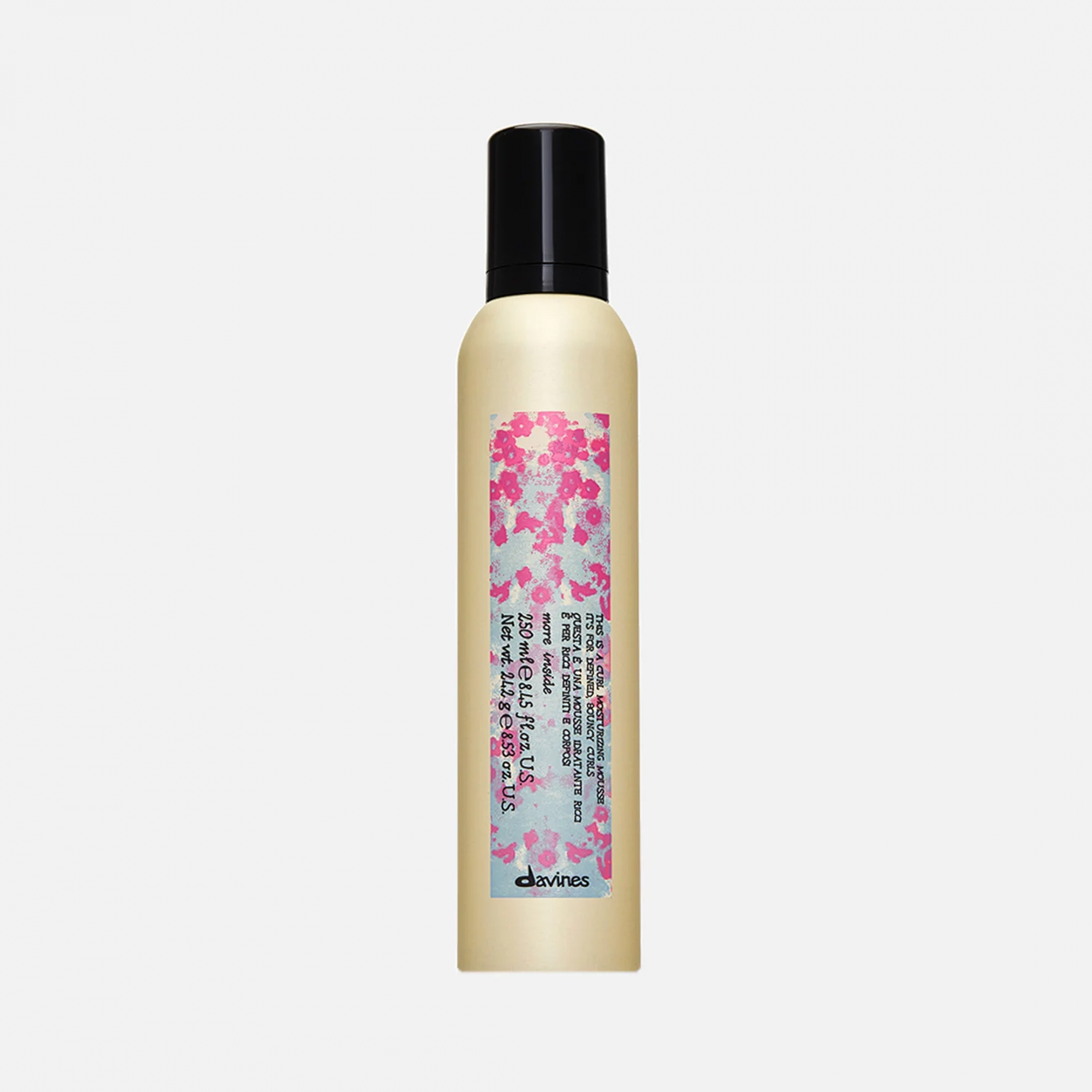 DAVINES MI CURL MOISTURIZING MOUSSE, мусс увлажняющий для упругих четко очерченных локонов, 250 мл