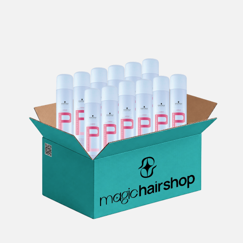 КОРОБКА SCHWARZKOPF PROFESSIONAL,  аэрозольный лак для волос, экстрасильная фиксация 500 мл (голубой)*12