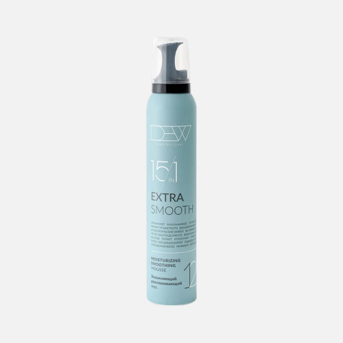 DEW PROFESSIONAL EXTRA SMOOTH 15 в 1, мусс для волос увлажняющий разглаживающий, 200 мл